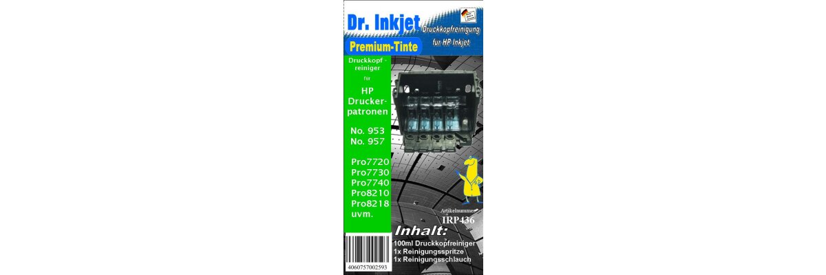 IRP436 - Dr.Inkjet Druckkopfreinigungsset für HP Drucker mit den HP953 &amp; HP957 Druckerpatronen oder baugleiche Druckköpfe! - IRP436 - Dr.Inkjet Druckkopfreinigungsset für HP Drucker mit den HP953 &amp; HP957 Druckerpatronen oder baugleiche Druckköpfe!