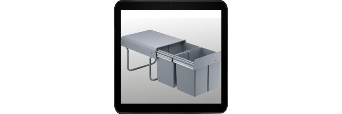 Einbau Abfallsammler Double-Master`s 2x16 Liter alugrau - Einbau Abfallsammler Double-Master`s 2x16 Liter alugrau