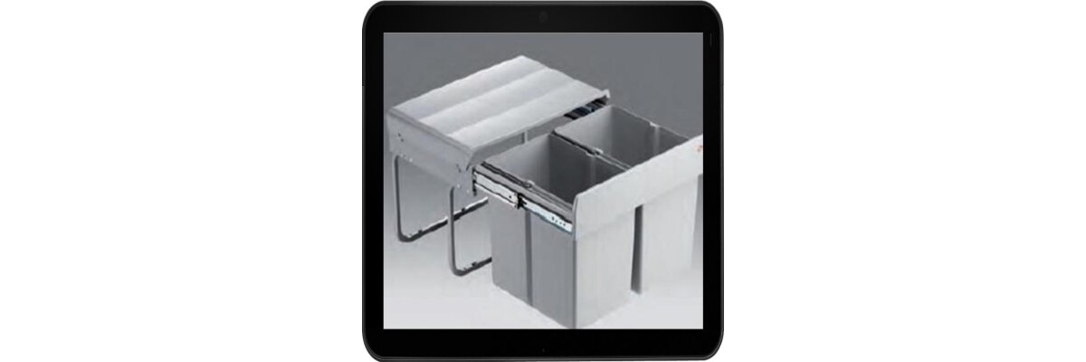 Einbau Abfallsammler Double-Shorty mit 2x15 Liter Fassungsvolumen in alugrau - Einbau Abfallsammler Double-Shorty mit 2x15 Liter Fassungsvolumen in alugrau