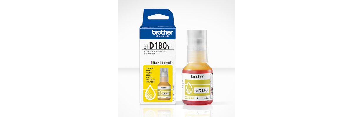 BT-D180Y Original Brother Tintenflasche - Yellow - BT-D180Y Original Brother Tintenflasche - Yellow
