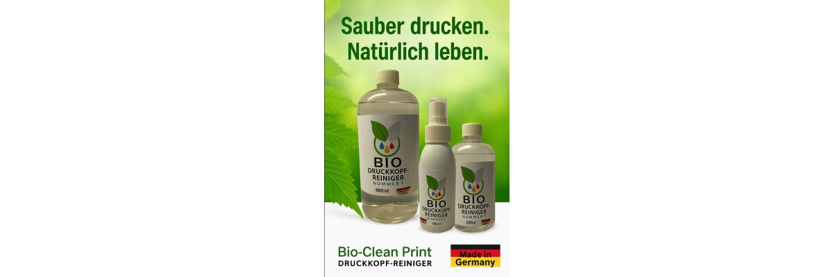BCP Bio Clean Print Nr. 1 setzt sich klar von herkömmlichen Druckkopfreinigern ab - BCP Bio Clean Print Nr. 1 setzt sich klar von herkömmlichen Druckkopfreinigern ab