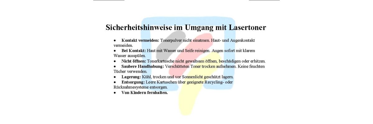 TiDis Tipp: Sicherheitshinweise zum Umgang mit Lasertoner - TiDis Tipp: Sicherheitshinweise zum Umgang mit Lasertoner