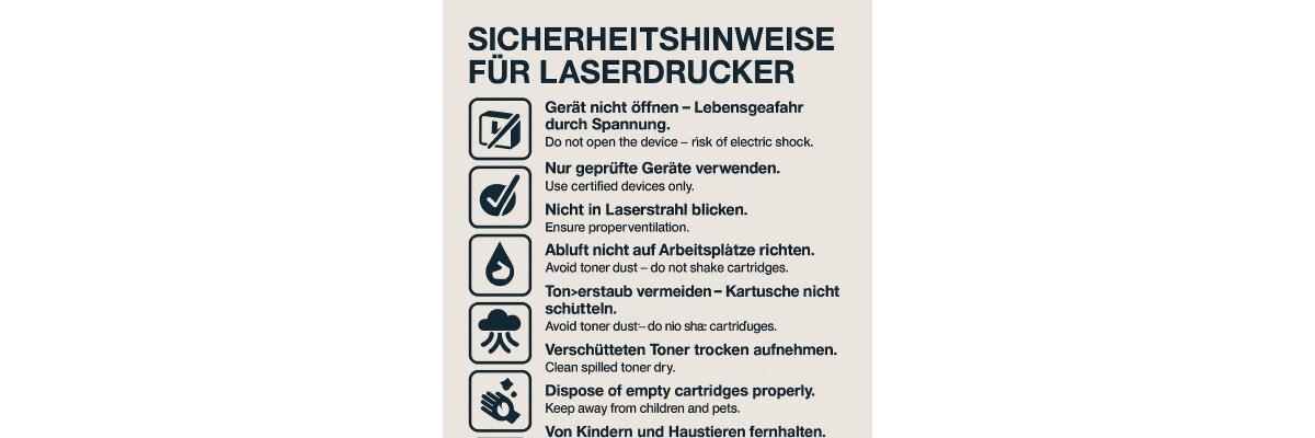 Sicherheitshinweise für Laserdrucker - Safety Instructions for Laser Printers - Sicherheitshinweise für Laserdrucker - Safety Instructions for Laser Printers