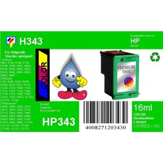 HP343 - TiDis Ersatzpatrone für C8766EE - color -  mit 20ml Inhalt