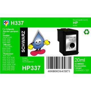 HP337 - TiDis Ersatzpatrone für C9364EE - schwarz -  mit 20ml Inhalt