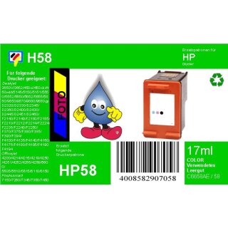 HP58 - TiDis Ersatzpatrone für C6658AE - fotofarben -  mit 17ml Inhalt / ersetzt HP58