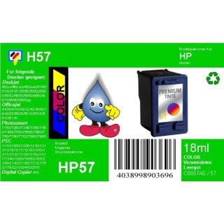 HP57 - TiDis Ersatzpatrone für C6657AE - color -  mit 18ml Inhalt / ersetzt HP57CXL