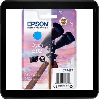 Epson 502 Tintenpatrone cyan mit ca. 170 Seiten Druckleistung nach ISO