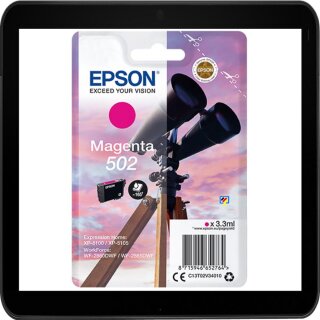 Epson 502 Tintenpatrone magenta mit ca. 170 Seiten Druckleistung nach ISO