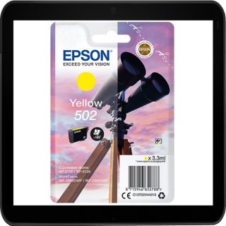 Epson 502 Tintenpatrone yellow mit ca. 170 Seiten Druckleistung nach ISO