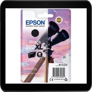 Epson 502XL Tintenpatrone schwarz mit 9,2ml Inhalt für ca. 550 Seiten Druckleistung nach ISO
