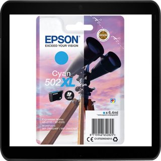 Epson 502XL Tintenpatrone cyan mit 6,4ml Inhalt für ca. 470 Seiten Druckleistung nach ISO