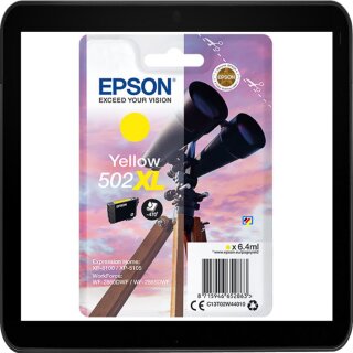 Epson 502XL Tintenpatrone yellow mit 6,4ml Inhalt für ca. 470 Seiten Druckleistung nach ISO