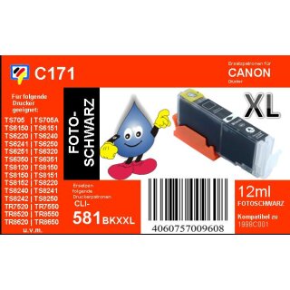 CLI-581BK XXL TiDis Ersatzpatrone schwarz mit ca. 12ml...