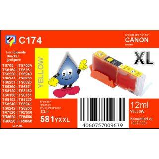 CLI-581Y XXL TiDis Ersatzpatrone yellow mit ca. 12ml...