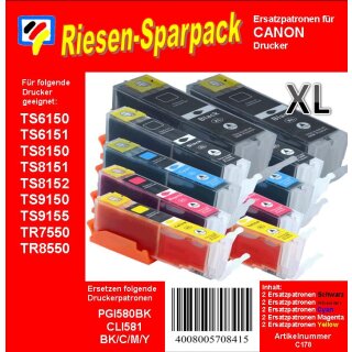 TiDis Riesensparpack 10 XXL Ersatzpatronen je 2xBBCMY -...