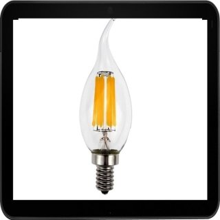 6 Watt Faden / Filament LED Kerze "Windstoß", E14, Warmweiß 2700 K, Klarglas, dimmbar, 660 Lumen