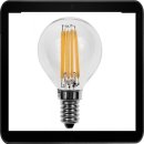 6 Watt Faden / Filament LED Birne, E14, KLARGLAS, dimmbar