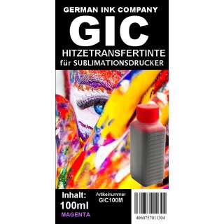 Magenta GIC - Hitzetransfertinte | Sublimationstinte in 100ml Flasche - Farbe MAGENTA