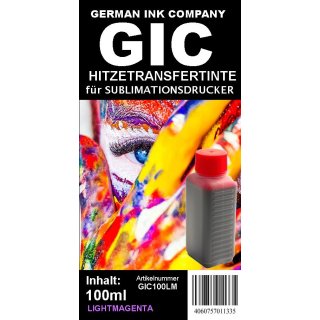 Lightmagenta GIC - Hitzetransfertinte | Sublimationstinte in 100ml Flasche - Farbe LIGHTMAGENTA