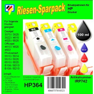 IRP742 - H364er CISS Komplettset - ALLES DRIN - 4er Set