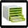 Schubladenbox grün mit 5 Schubladen