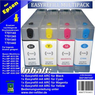 T7011-T7014 / T7021 - T7024 / T7031 - T7034 Multipack mit 4 Patronen - IRP385MP CISS / Easyrefill / Leerpatronen