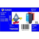 E202XL - cyan - TiDis Druckerpatrone  mit 13ml Inhalt - ersetzt T02H240 für Expression Premium XP-6100 XP-6000 XP-6005 XP-6105 XP-6001