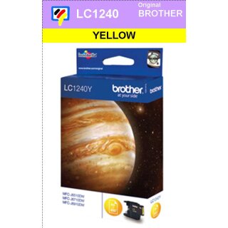 LC1240Y Brother Druckerpatrone Yellow mit 600 Seiten Druckleistung nach ISO für Brother DCP-J525W, DCP-J725DW, DCP-J925DW, MFC-J430W, MFC-J625EW, MFC-J825DW, MFC-J6510DW, MFC-J6710DW, MFC-J6910DW