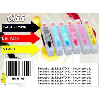 T24XL nachfüllbare Leerpatronen mit Autoresettchip - IRP397MP - CISS / Easyrefill