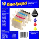 IRP736 - Starterpack CISS / Easyrefill T18 + T18XL Multipack mit 4 Patronen und 250ml Dr.Inkjet Premium Nachfülltinte