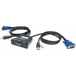 2-Port Mini-KVM-Switch mit Audio