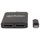 Mini-DisplayPort auf 2-Port DisplayPort-Splitter-Hub mit MST