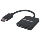 DisplayPort auf 2-Port HDMI-Splitter-Hub mit MST