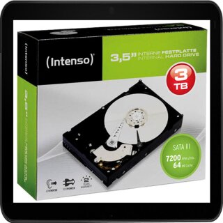 INTENSO 3.5 HDD FESTPLATTE INTERN 3TB 6513113 7200RPM/SataIII/64MB