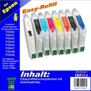 T0540-T0549 Multipack mit 8 Patronen - IRP313MP - CISS / Easyrefill / Leerpatronen