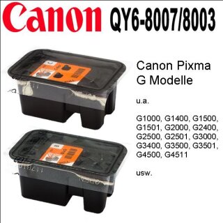 QY6-8003 | QY6-8007 Black und Colordruckkopf für Canon Pixma G1000, G1400, G1500 u.a.