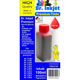 ER61M - magenta - Dr.Inkjet Pigmentierte Premium Nachfülltinte in 100ml - 250ml - 500ml - 1000ml Abfüllungen für Ihren Epson Drucker