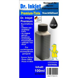 ER58BK - schwarz - Dr.Inkjet Premium Nachf&uuml;lltinte in 100ml - 250ml - 500ml - 1000ml Abf&uuml;llungen f&uuml;r Ihren Epson Drucker