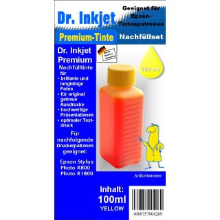 ER58Y - yellow - Dr.Inkjet Premium Nachfülltinte in 100ml - 250ml - 500ml - 1000ml Abfüllungen für Ihren Epson Drucker