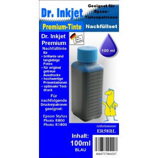 ER58BL - blau - Dr.Inkjet Premium Nachfülltinte in 100ml - 250ml - 500ml - 1000ml Abfüllungen für Ihren Epson Drucker