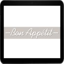 Wall Words 3D - 120cm Motiv: Bon Appetit, Schrift silbrig