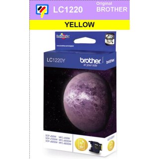 LC1220Y Brother Druckerpatrone Yellow mit 300 Seiten Druckleistung nach ISO/IEC24711 