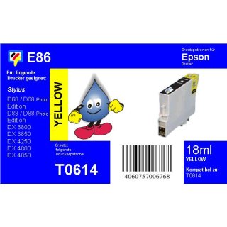 E86 - TiDis Druckerpatrone Yellow ersetzt die T061440 mit 18ml Inhalt