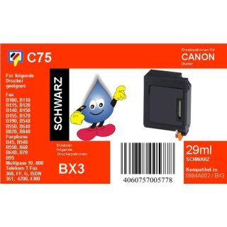 C75 - TiDis Ersatzdruckerpatrone mit 29ml Inhalt für BX3 - schwarz -