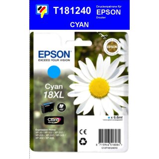 T18124010 XL cyan EPSON Original Drucktinte mit 6,6ml Inhalt zum Superangebot