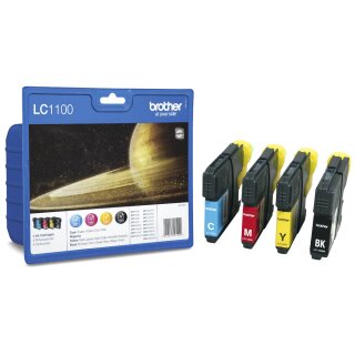 LC1100VALBPDR Brother Original Druckerpatronen Multipack mit 4 Patronen / 1x 450p bk+3x325p cmy nach ISO/24711 für Brother DCP185C, DCP385C, DCP585CW, DCP6690CW, MFC490CW, MFC790CW, MFC6490CW
