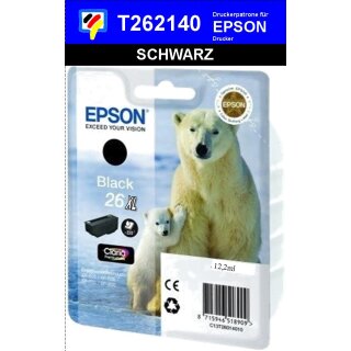 T26214010-schwarz-EPSON Original Drucktinte mit 12,2ml Inhalt zum Superangebot