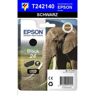 T24214010 - schwarz - EPSON Original Drucktinte mit 5,1ml Inhalt zum Superangebot