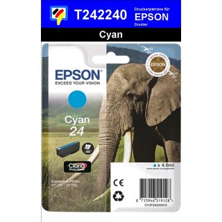 T24224010 - cyan - EPSON Original Drucktinte mit 4,6ml Inhalt zum Superangebot